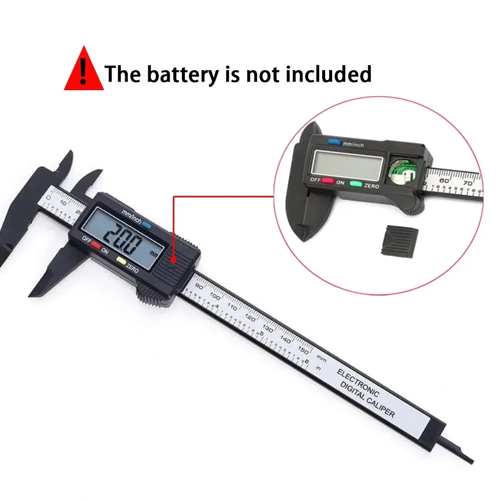 150mm 100mm Electronic Digital Caliper Carbon Fiber Dial Vernier Caliper Gauge Micrometer Measuring Tool Digital Ruler - Sonic Sweat Lab