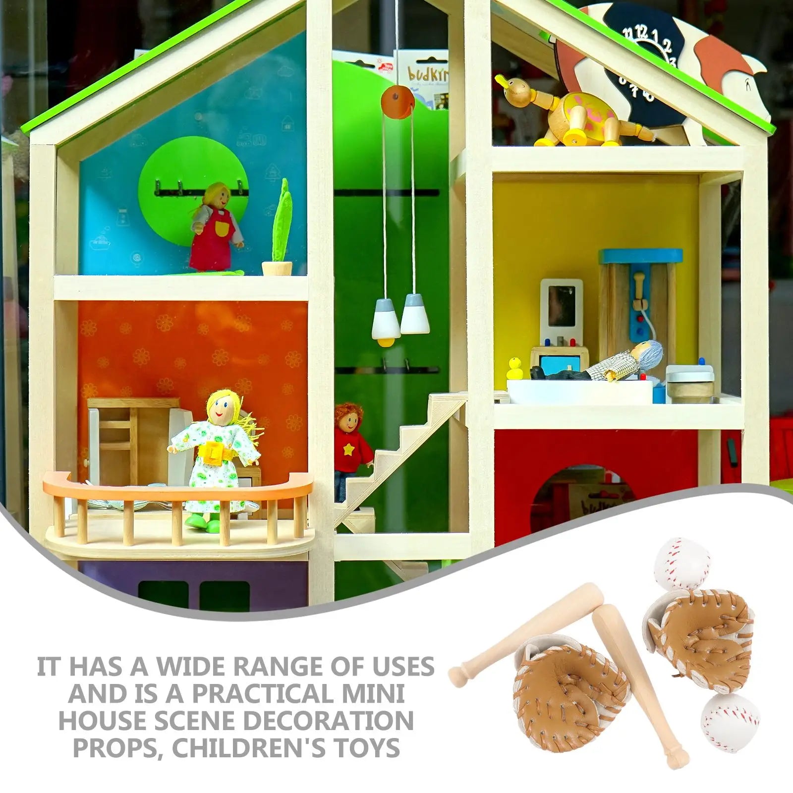 2 Sets Mini Baseball Glove Baseball Bat Decor Mini Baseball Set Keychains sports theme Photography Prop dollhouse decor kids - Sonic Sweat Lab