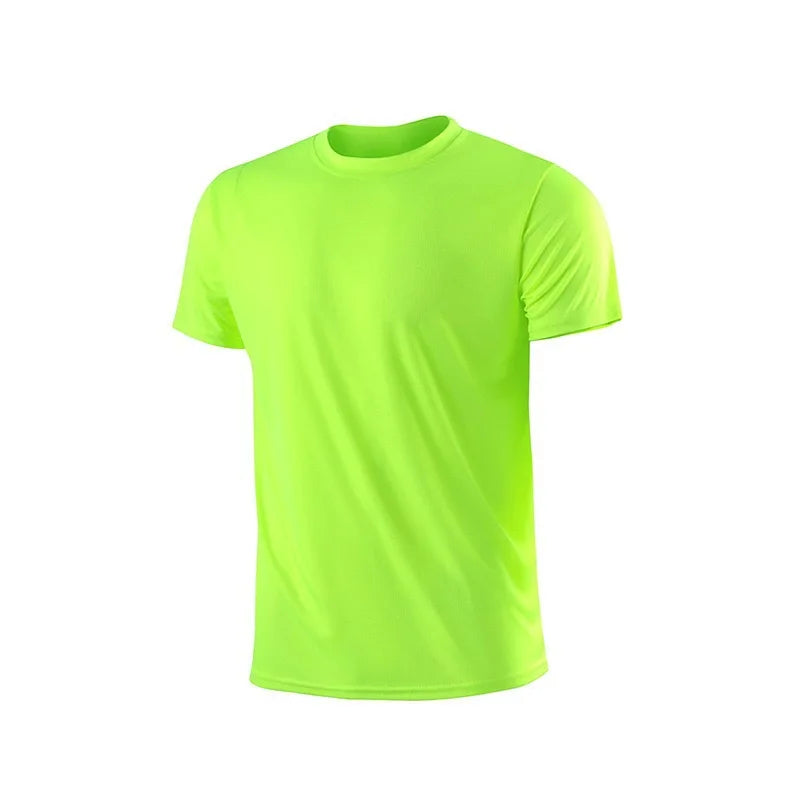 (XS-3XL)Loose Fit Quick Dry Sport Shirt Men Round Neck Workout Tee Shirt Running Basketball Exercise Traing Fitness Tops - Sonic Sweat Lab