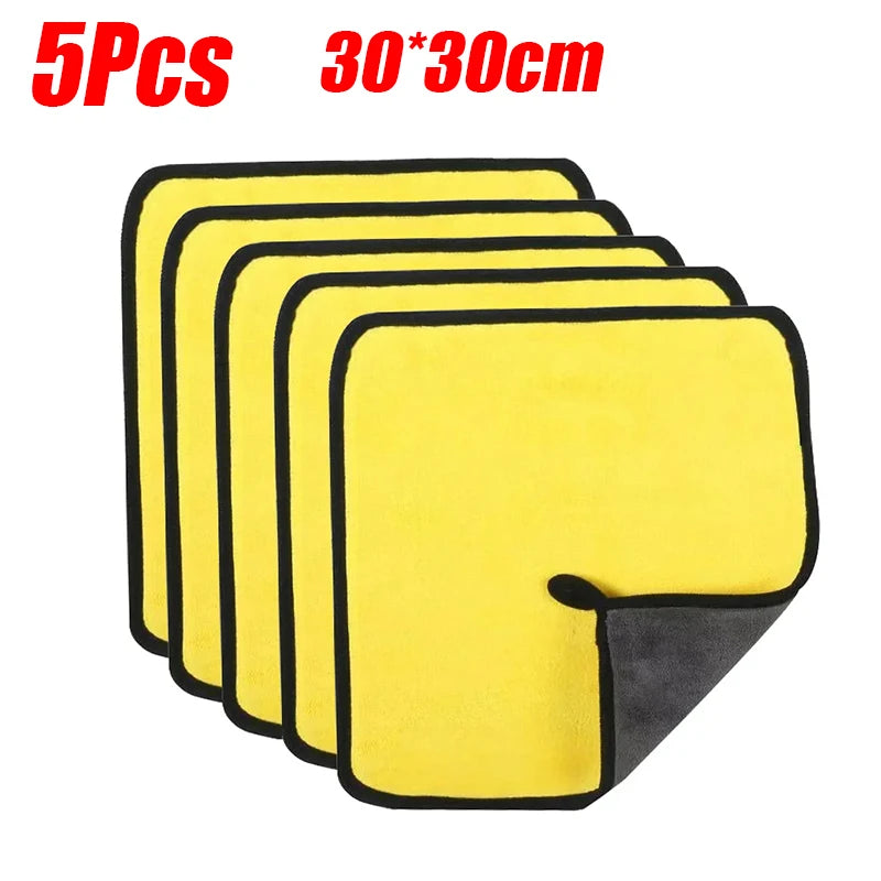 1-5Pcs Microfiber Towel Car Microfiber Cloth Wash Towel Microfiber Cleaning Cloth Absorbent Car Wash Drying Towel Auto Detailing - Sonic Sweat Lab