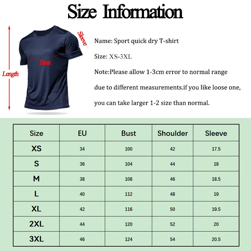 (XS-3XL)Loose Fit Quick Dry Sport Shirt Men Round Neck Workout Tee Shirt Running Basketball Exercise Traing Fitness Tops - Sonic Sweat Lab