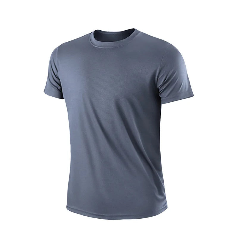 (XS-3XL)Loose Fit Quick Dry Sport Shirt Men Round Neck Workout Tee Shirt Running Basketball Exercise Traing Fitness Tops - Sonic Sweat Lab
