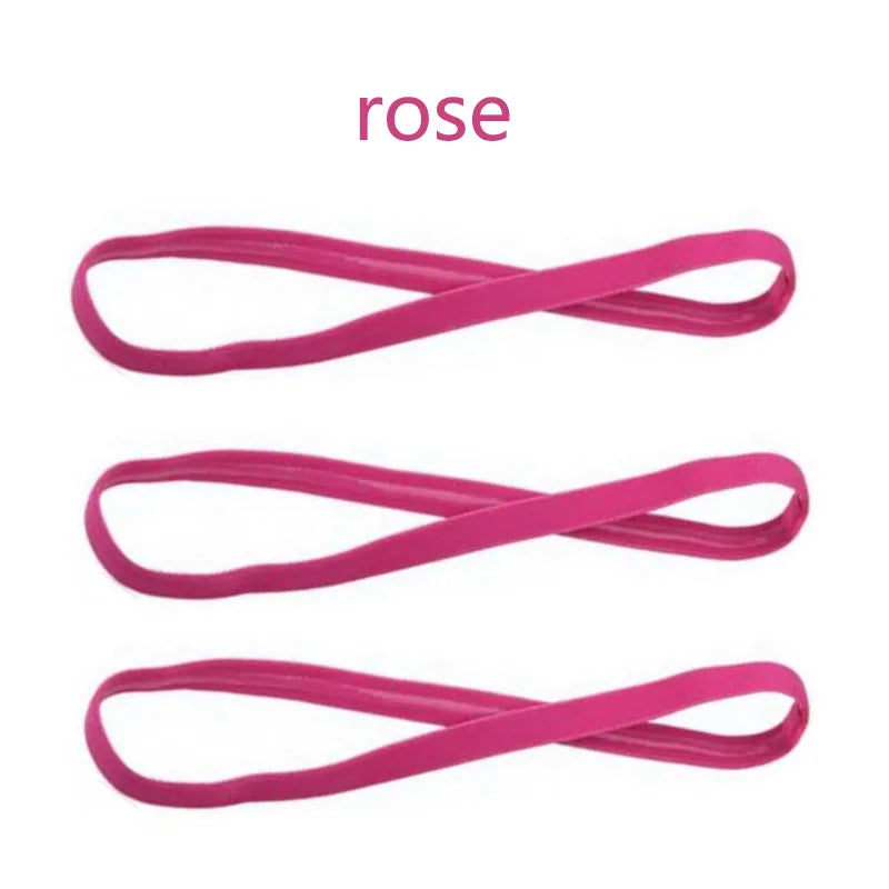 1/2/3/5pcs Women Sweatbands Football Yoga Pure Hair Bands Anti-slip Elastic Rubber Thin Sports Headband Men Hair Accessories - Sonic Sweat Lab