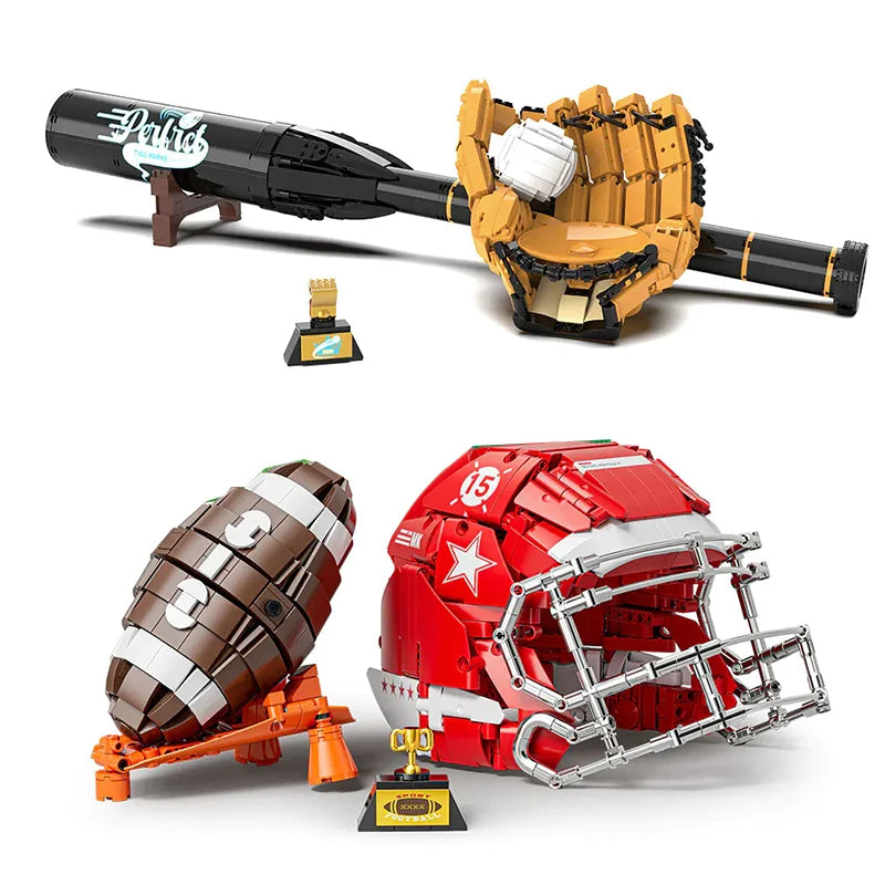 1038PCS Creative American Football Baseball Building Blocks Construction Bricks Toys Christmas Gift For Adult Children Kids - Sonic Sweat Lab