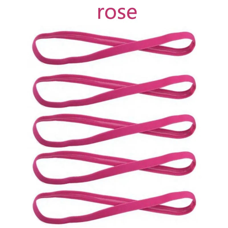 1/2/3/5pcs Women Sweatbands Football Yoga Pure Hair Bands Anti-slip Elastic Rubber Thin Sports Headband Men Hair Accessories - Sonic Sweat Lab