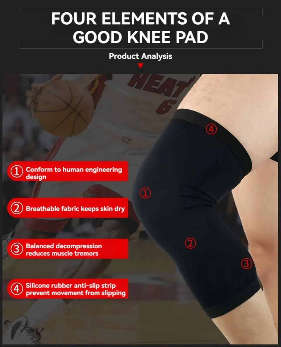 1Pcs Basketball Sports Knee Pads Unisex Elastic Knitted  Compression Leg Warmers for Outdoor Running Cycling Mountaineering - Sonic Sweat Lab