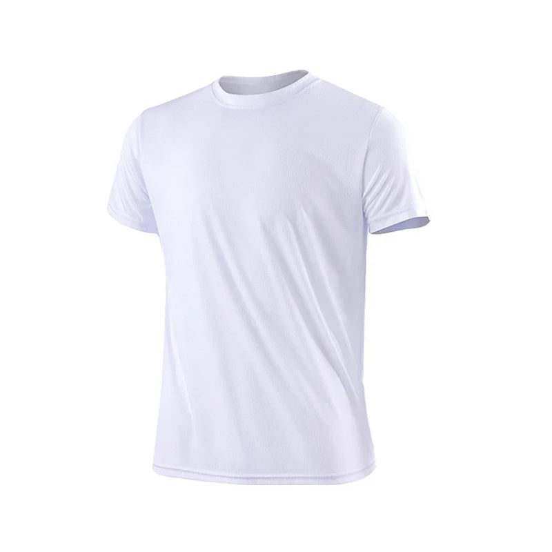 (XS-3XL)Loose Fit Quick Dry Sport Shirt Men Round Neck Workout Tee Shirt Running Basketball Exercise Traing Fitness Tops - Sonic Sweat Lab