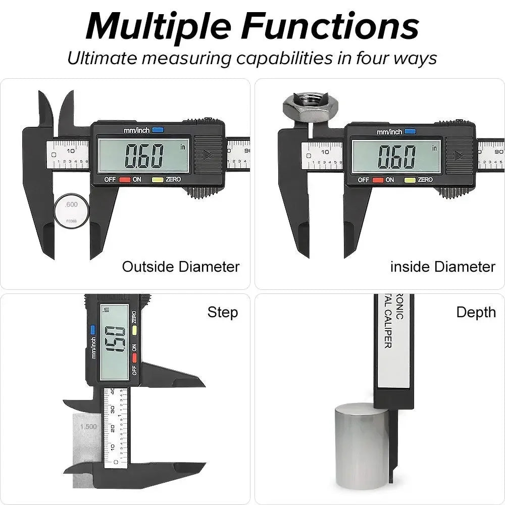 150mm 100mm Electronic Digital Caliper Carbon Fiber Dial Vernier Caliper Gauge Micrometer Measuring Tool Digital Ruler - Sonic Sweat Lab