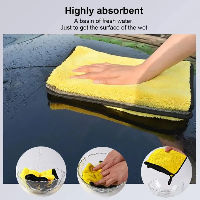 1-5Pcs Microfiber Towel Car Microfiber Cloth Wash Towel Microfiber Cleaning Cloth Absorbent Car Wash Drying Towel Auto Detailing - Sonic Sweat Lab