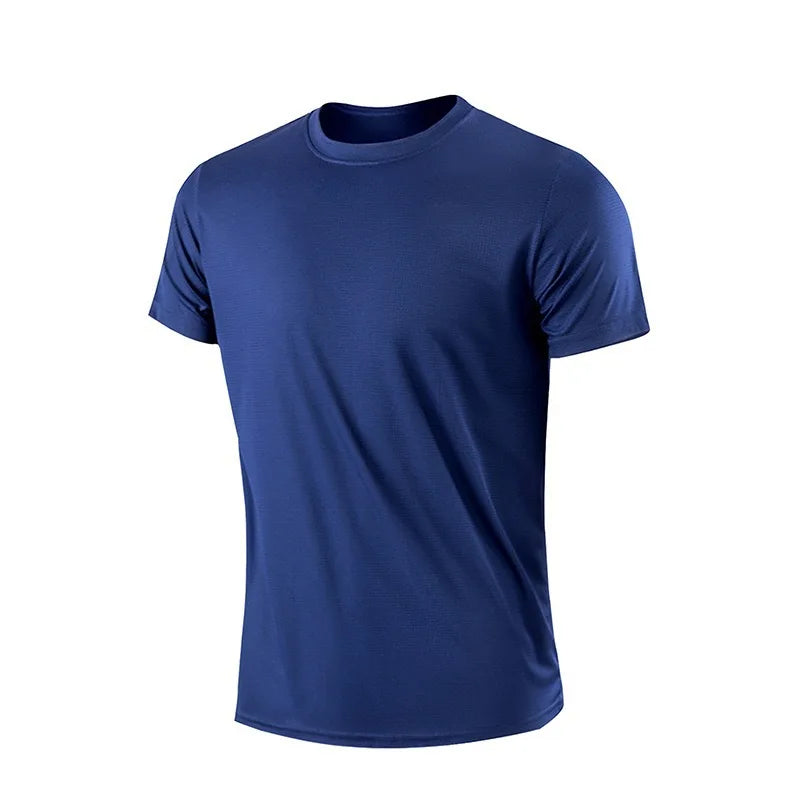 (XS-3XL)Loose Fit Quick Dry Sport Shirt Men Round Neck Workout Tee Shirt Running Basketball Exercise Traing Fitness Tops - Sonic Sweat Lab